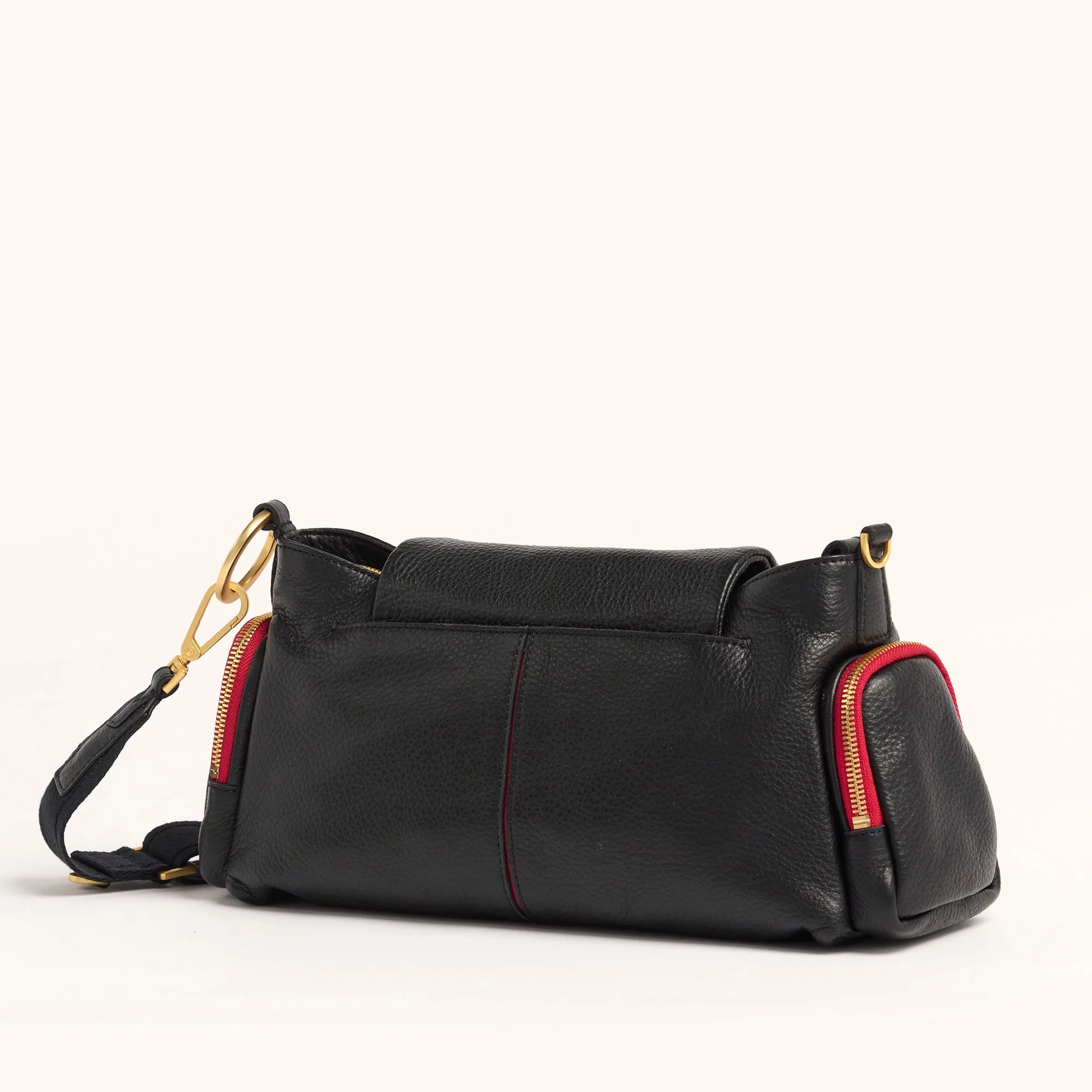 VIP Satchel | Cargo Black/Brushed Gold Red Zip