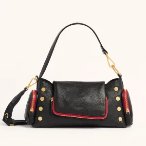 VIP Satchel | Cargo Black/Brushed Gold Red Zip