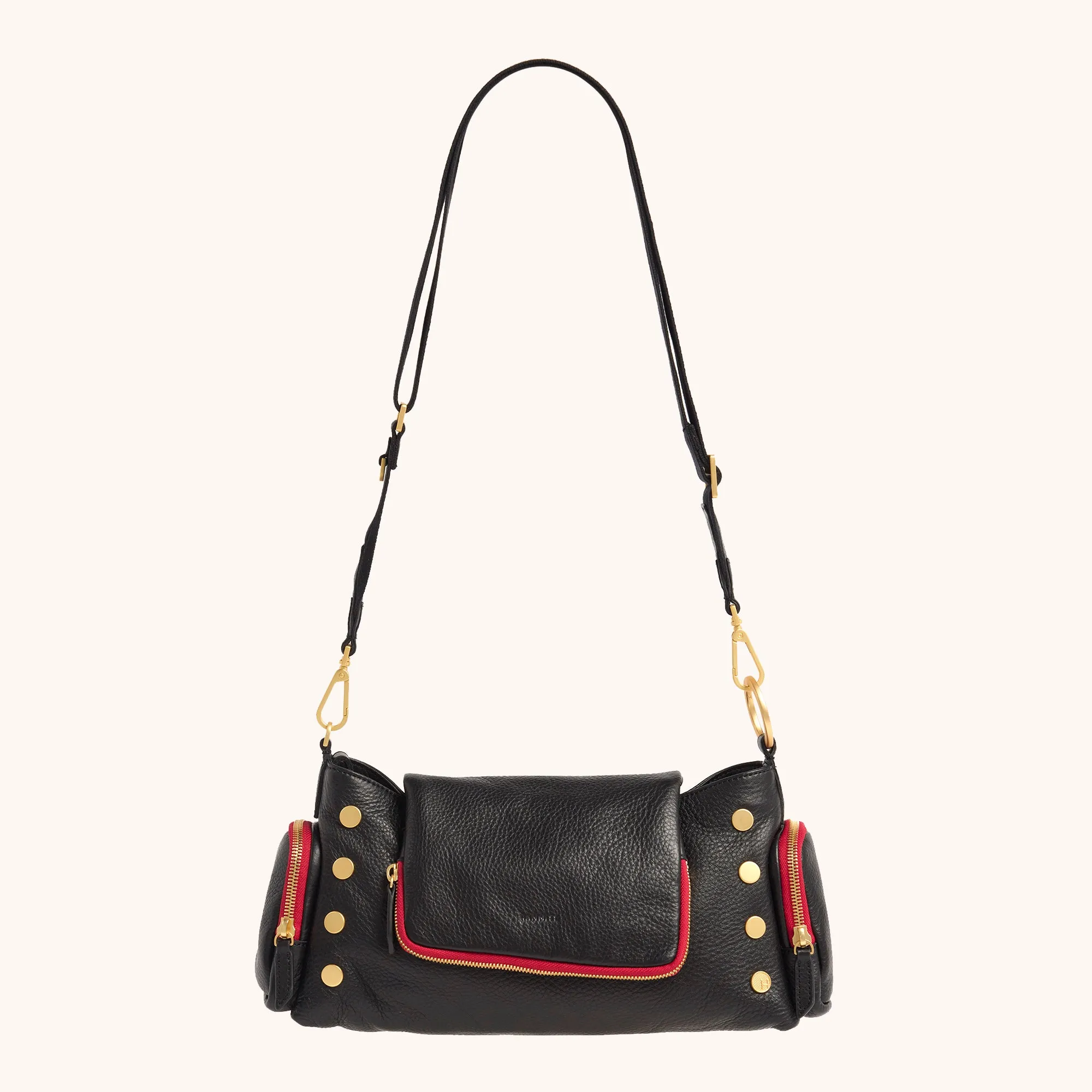 VIP Satchel | Cargo Black/Brushed Gold Red Zip