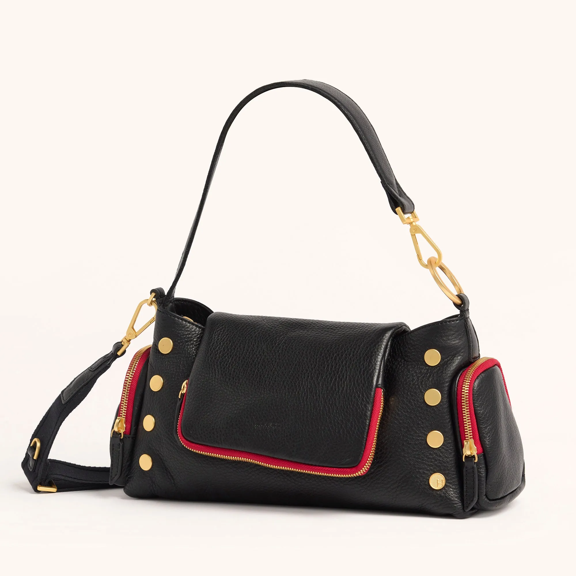 VIP Satchel | Cargo Black/Brushed Gold Red Zip