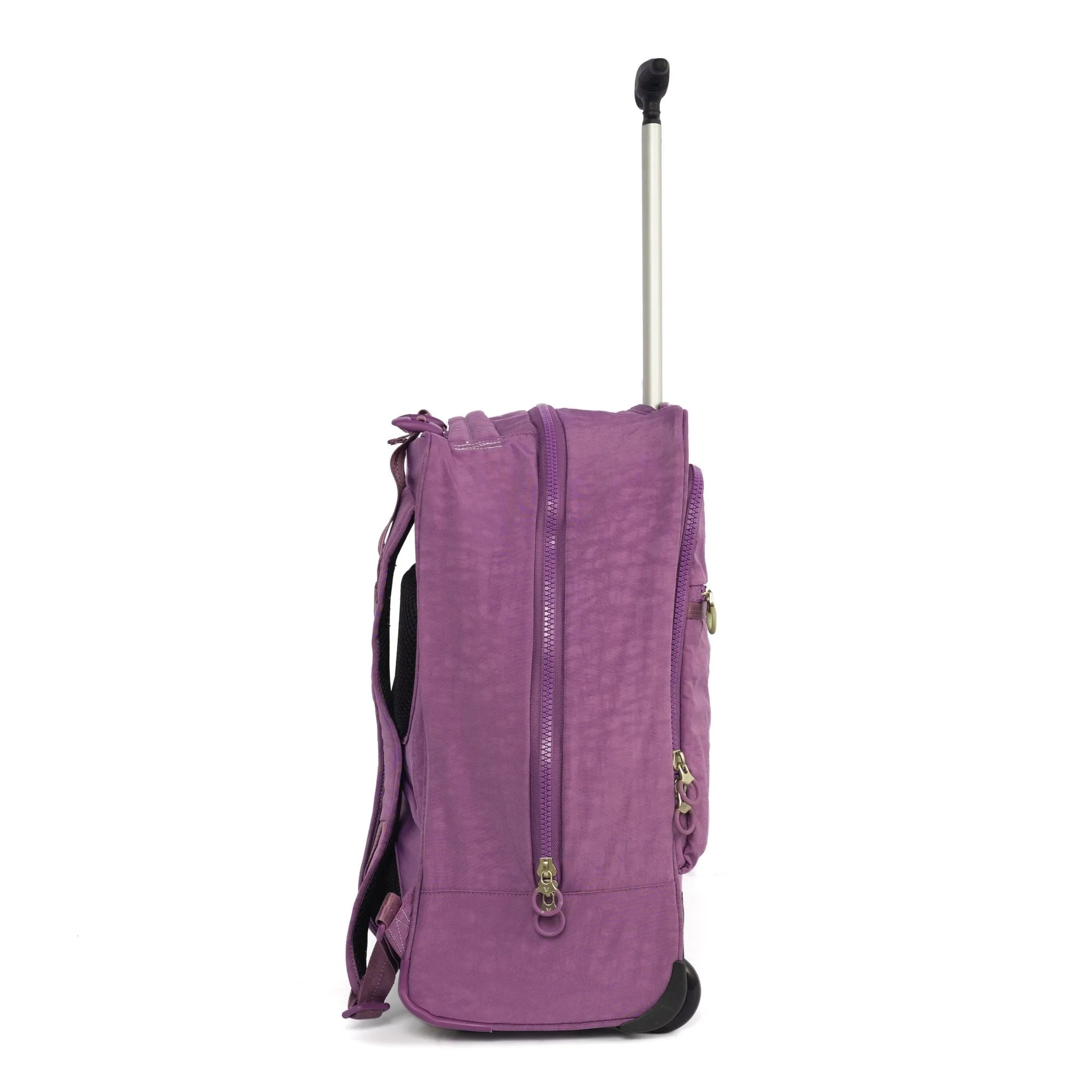 Wheeled Trolley Backpack with 15.6 Laptop Holder,Purple