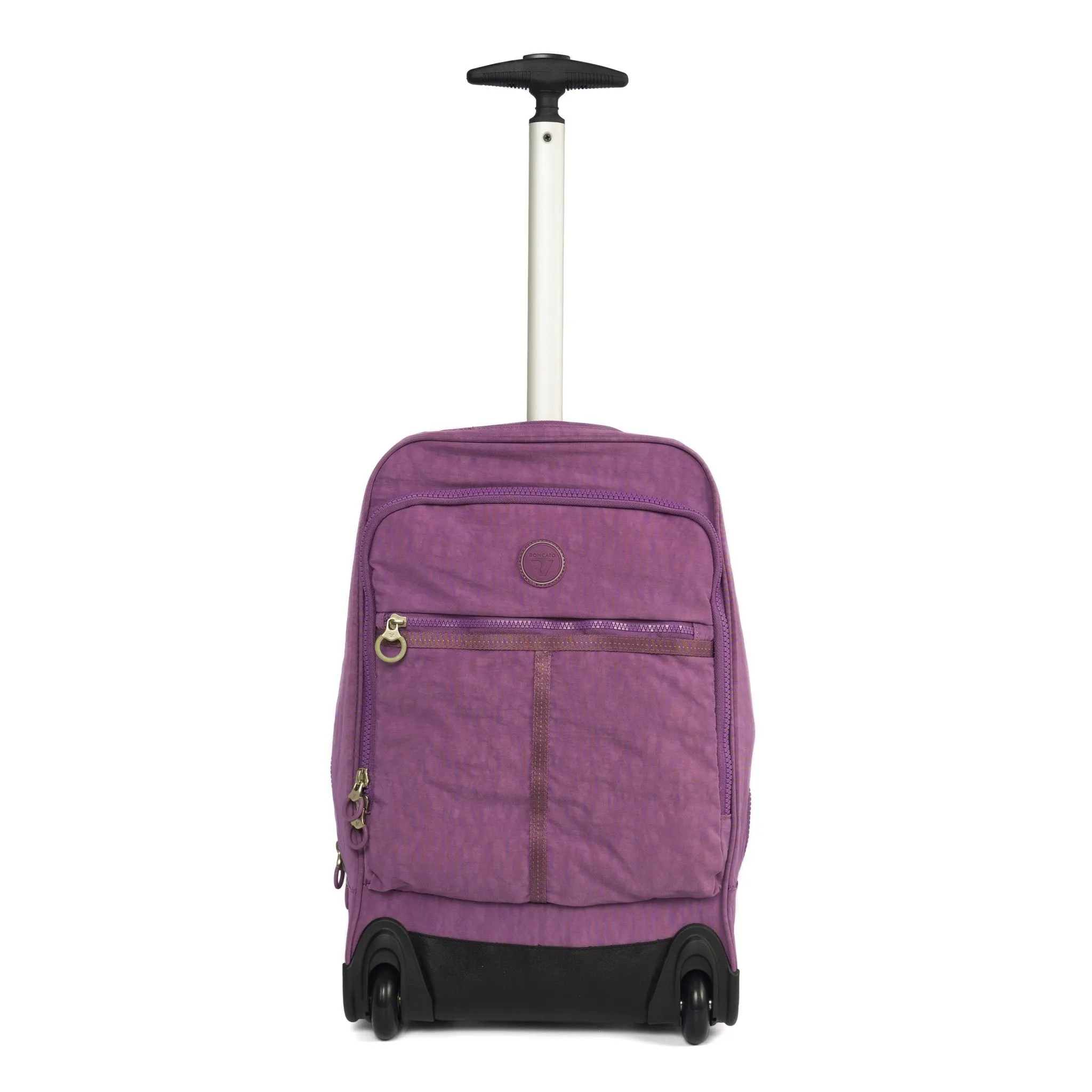 Wheeled Trolley Backpack with 15.6 Laptop Holder,Purple