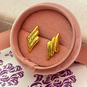Wingy Stylish Gold Earrings