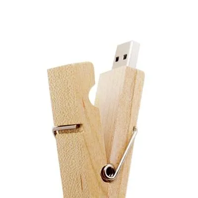 Wooden Clip USB Flash Drive