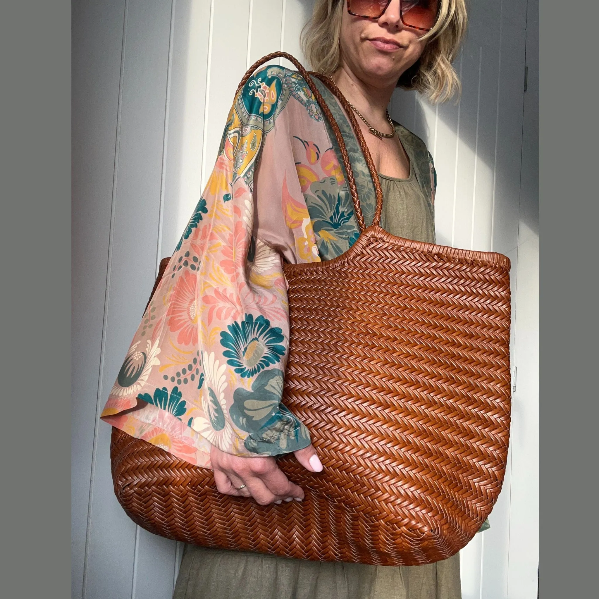 XL Woven Leather Baskets