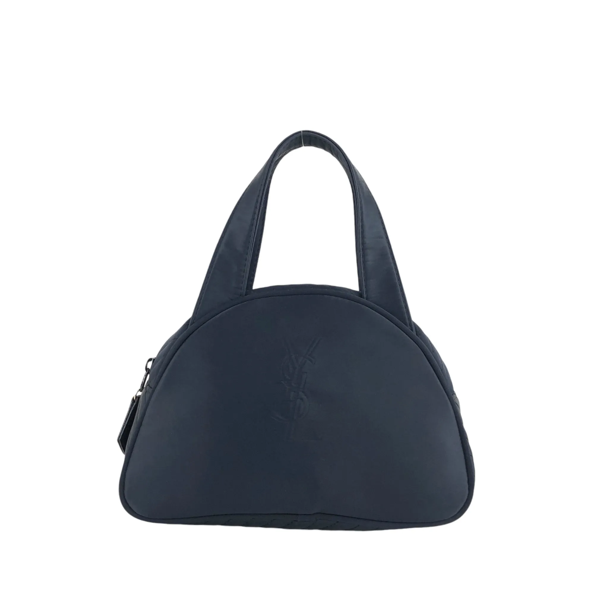 Yves Saint Laurent YSL Logo Handbag Navy Vintage 5e5iya