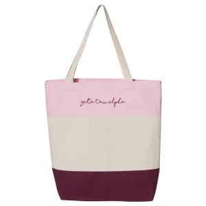 Zeta Tau Alpha - Tri-Color Tote Bag, Sorority Gift, Bid Day Gift, Big & Little Reveal
